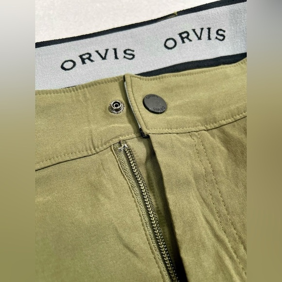 ORVIS Men’s Olive Night Green Cargo Shorts, Pockets Stretchy Size 40 Gorpcore - Picture 5 of 15